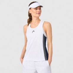 CLUB 25 TECH Tank Top Women. Niebieskie topy sportowe damskie HEAD, m, bez wzorów, z materiału, bez ramiączek. Za 135.00 zł.