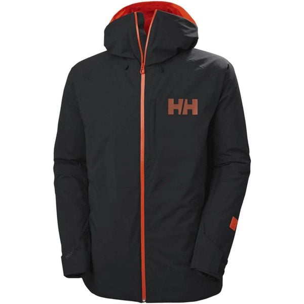 Kurtka narciarska Helly Hansen powderface. Czarne kurtki męskie Helly Hansen, na zimę, m, bez wzorów, sportowe, bez kaptura. W wyprzedaży za 946.05 zł.