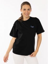 Zwillingsherz Koszulka w kolorze czarnym rozmiar: L/XL. Czarne bluzki damskie Zwillingsherz, l, bez wzorów, z bawełny, bez kołnierzyka. Za 109.00 zł.