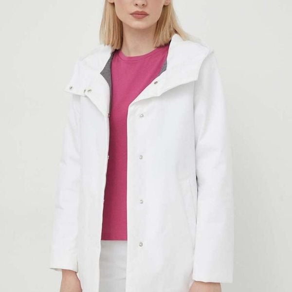 Kurtka GEOX W NAHALA Biały. Białe kurtki damskie Geox, bez wzorów, z tkaniny, bez kaptura. Za 615.99 zł.