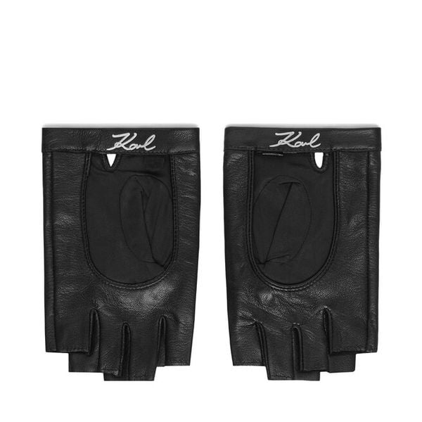 Rękawiczki KARL LAGERFELD. Czarne rękawiczki damskie Karl Lagerfeld, bez wzorów. Za 389.99 zł.