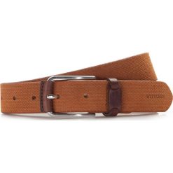Pasek męski. Brązowe paski męskie Wittchen, bez wzorów, z nubiku, eleganckie. W wyprzedaży za 119.90 zł.