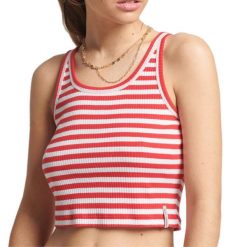 Koszulka sportowa damska Superdry Vintage Crop. Białe bluzki sportowe damskie Superdry., l, bez wzorów, z bawełny, bez ramiączek. Za 71.00 zł.