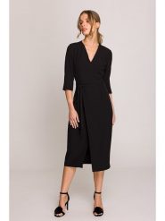 Stylove Sukienka w kolorze czarnym rozmiar: XL. Czarne sukienki damskie Stylove, xl, bez wzorów, z tkaniny, bez kołnierzyka, bez ramiączek, midi. Za 259.13 zł.