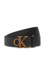 Calvin Klein Pasek Męski Monogram Buckle Fixed Belt 35Mm LV04G7025G Czarny. Czarne paski męskie CALVIN KLEIN, bez wzorów, ze skóry. Za 169.99 zł.