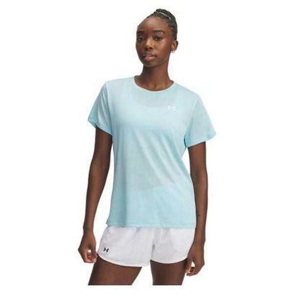 Koszulka treningowa damska Under Armour UA Tech Twist SS. Niebieskie bluzki damskie Under Armour, s, bez wzorów, sportowe, bez kołnierzyka, bez ramiączek. Za 83.99 zł.