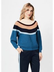 4funkyflavours Sweter w kolorze niebiesko-beżowym rozmiar: XL. Niebieskie golfy damskie 4funkyflavours, xl, bez kołnierzyka. Za 198.56 zł.