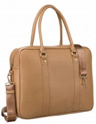 Torba biznesowa Peterson PTN 1429 beżowa. Brązowe torby na laptopa damskie Peterson, bez wzorów, ze skóry ekologicznej. Za 175.99 zł.