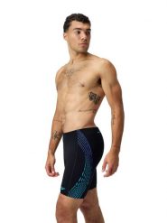 Speedo Kąpielówki "Eco+ Tech" w kolorze czarno-turkusowym rozmiar: 3. Czarne kąpielówki męskie Speedo, bez wzorów, z materiału. Za 139.20 zł.