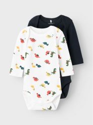 NAME IT Komplet 2 par body 13222153 Kolorowy. Body niemowlęce Name it, bez wzorów, z bawełny, bez ramiączek. Za 49.99 zł.