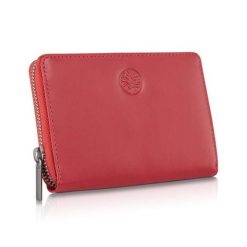 Portfel skórzany BETLEWSKI czerwony BPD-NVTC-361 RED. Czerwone portfele damskie Betlewski, bez wzorów, ze skóry. Za 159.99 zł.