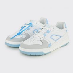 Buty sportowe BLAST białe niebieskie. Białe buty sportowe na co dzień damskie Legea, bez wzorów, z gumy, trekkingowe. W wyprzedaży za 136.00 zł.