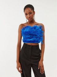 Patrizia Pepe Bluzka 8C0544/A106-C966 Niebieski Slim Fit. Niebieskie bluzki damskie Patrizia Pepe, bez wzorów, z syntetyku, bez ramiączek. Za 879.99 zł.
