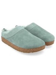 HAFLINGER Skórzane kapcie w kolorze błękitnym rozmiar: 40. Niebieskie kapcie damskie HAFLINGER, z materiału. Za 253.95 zł.