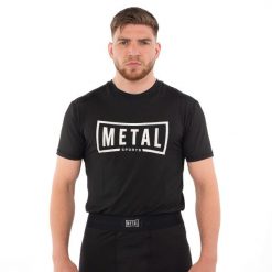 Koszulka treningowa Metal Boxe. Czarne t-shirty damskie METAL BOXE, bez wzorów, bez kołnierzyka. Za 175.50 zł.