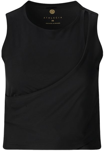 Damski tank top Athlecia Aisari. Czarne topy sportowe damskie Athlecia, bez wzorów, z elastanu, bez ramiączek. Za 146.50 zł.