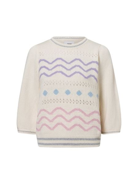 Nümph sweter z dzianiny - Nufurmento Kobiety biały, L. Białe swetry klasyczne damskie Nümph, l, z dzianiny, bez kołnierzyka. Za 279.95 zł.