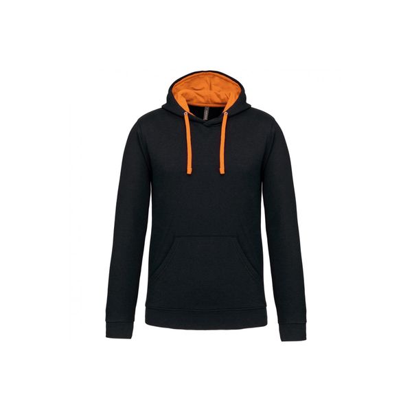 Kontrastowa bluza z kapturem Kariban. Brązowe bluzy z kapturem męskie KARIBAN, m. Za 177.50 zł.