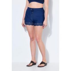Damskie Kąpielówki szeroka nogawka laserowo przycinany brzeg elastyczny pas. Niebieskie bikini damskie Ulla Popken, bez wzorów, plus size. Za 139.99 zł.