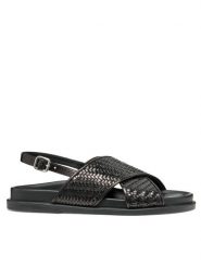 Geox Sandały D Adelash D55YWE 000TC C9999 Czarny. Czarne sandały damskie Geox, bez wzorów, ze skóry, bez obcasa, na płaskiej podeszwie. Za 359.99 zł.