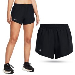 Spodenki fitness damskie UNDER ARMOUR Fly-By 3" Shorts. Czarne spodenki sportowe damskie Under Armour, bez wzorów. Za 109.99 zł.