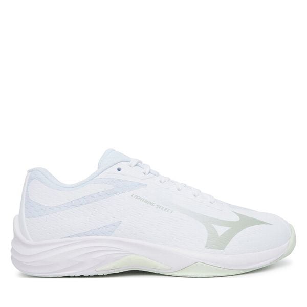 Buty halowe Mizuno. Białe buty sportowe na co dzień damskie Mizuno, bez wzorów. Za 389.99 zł.