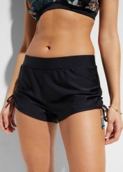 Szorty kąpielowe z figami wewnętrznymi. Czarne bikini damskie bonprix, bez wzorów. Za 77.99 zł.