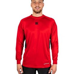 Czerwona wyściełana koszulka bramkarska. Czerwone t-shirty damskie BKEEPER, xs, bez wzorów, z elastanu, bez kołnierzyka. Za 242.00 zł.