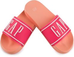 Damskie klapki sportowe miejskie na basen plażę różowe GAP AUSTIN. Czerwone klapki damskie GAP, bez wzorów, z gumy, bez obcasa. Za 79.00 zł.