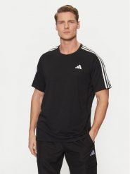Adidas Koszulka techniczna Own the Run 3-Stripes IQ3834 Czarny Regular Fit. Czarne t-shirty sportowe męskie Adidas, m, z syntetyku, bez ramiączek, do biegania. Za 129.99 zł.