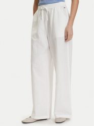 Tommy Jeans Spodnie materiałowe DW0DW22285 Biały Loose Fit. Białe jeansy damskie Tommy Jeans. Za 409.99 zł.