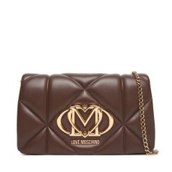 Torebka LOVE MOSCHINO. Brązowe torebki klasyczne damskie Love Moschino, bez wzorów, wizytowe, bez kołnierzyka, bez ramiączek. Za 559.99 zł.