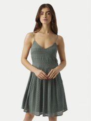Vero Moda Sukienka letnia Honey 10220925 Zielony Regular Fit. Zielone sukienki damskie Vero Moda, na lato, s, bez wzorów, z bawełny, bez kołnierzyka, bez ramiączek. Za 119.99 zł.