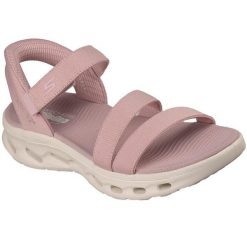 Sandały damskie Skechers Go Walk Glide step 2.0 Sandal. Czerwone sandały damskie Skechers, bez wzorów, z materiału, bez obcasa. Za 590.00 zł.