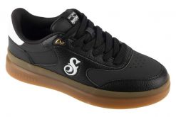 Buty sportowe Sneakersy męskie, Duraleather Lace Up Snoop Cupsole Sneaker. Czarne buty sportowe na co dzień męskie Skechers, z materiału, bez zapięcia, trekkingowe. Za 359.99 zł.