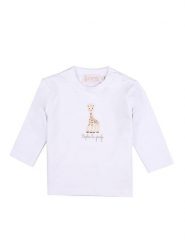 Sophie la Girafe Bluza w kolorze białym rozmiar: 80. Białe bluzy i bluzki niemowlęce Sophie la Girafe, bez wzorów, z bawełny, bez ramiączek, bez kaptura. Za 39.40 zł.