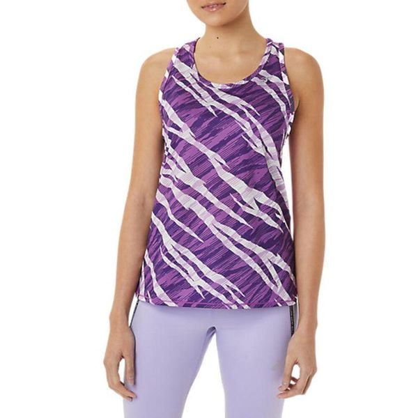 Tank Top Damski Camo. Fioletowe topy damskie Asics, bez wzorów, bez kołnierzyka. Za 201.99 zł.
