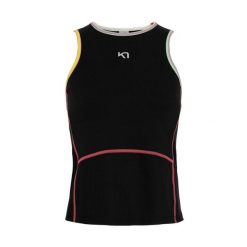 Damski tank top Kari Traa Linnea. Czarne topy damskie Kari Traa, bez wzorów, bez kołnierzyka. Za 236.50 zł.
