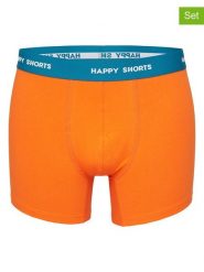 Happy Shorts Bokserki (2 pary) w kolorze czarno-pomarańczowym rozmiar: XL. Czarne bokserki męskie Happy Shorts, bez wzorów. Za 39.95 zł.