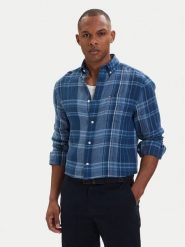 Tommy Hilfiger Koszula Madras Check MW0MW42399 Niebieski Regular Fit. Niebieskie koszule męskie Tommy Hilfiger, m, bez wzorów, ze lnu, bez kołnierzyka, bez ramiączek. Za 529.99 zł.