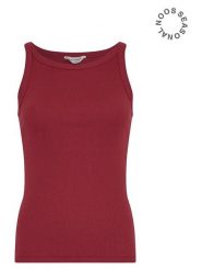 MOSS COPENHAGEN Top w kolorze czerwonym rozmiar: L/XL. Czerwone topy damskie MOSS COPENHAGEN, l, bez wzorów, bez kołnierzyka. Za 99.95 zł.