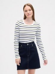 GAP Koszulka w kolorze oliwkowo-granatowo-białym rozmiar: L. Białe t-shirty damskie GAP, l, bez wzorów, z bawełny, bez kołnierzyka. Za 95.69 zł.