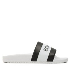 Klapki Bogner. Białe klapki damskie Bogner, bez wzorów, bez obcasa. Za 349.99 zł.