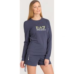 BLUZA EA7 Emporio Armani. Niebieskie bluzy bez kaptura damskie EA7 Emporio Armani, l, z bawełny. Za 263.40 zł.