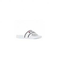 Klapki męskie Fila Morro Bay Slipper 2. Białe klapki i japonki męskie Fila, z materiału. W wyprzedaży za 79.00 zł.