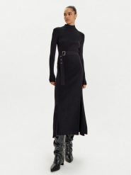 KARL LAGERFELD Sukienka dzianinowa 246W1321 Czarny Slim Fit. Czarne sukienki damskie Karl Lagerfeld, s, bez wzorów, z dzianiny, bez kołnierzyka, bez ramiączek. Za 1,199.00 zł.