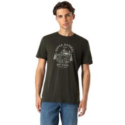 Koszulka męska z merino Super.Natural Men's Landi Tee z krótkim rękawem. Czarne bielizna termoaktywna męska Super.natural, m, bez wzorów, z dzianiny. Za 299.99 zł.