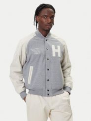 Tommy Hilfiger Kurtka bomber Mix Media Varsity MW0MW39684 Szary Regular Fit. Szare kurtki męskie Tommy Hilfiger, m, bez wzorów, z bawełny, bez kaptura. Za 989.99 zł.