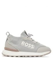 BOSS Sneakersy J52828 D Szary. Szare buty sportowe chłopięce Boss, bez wzorów, z materiału, bez zapięcia. Za 589.99 zł.
