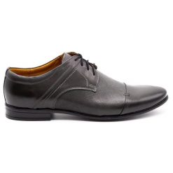 Olivier Buty męskie wizytowe 710 szare. Szare buty wizytowe męskie z jeansu, bez zapięcia. Za 367.89 zł.